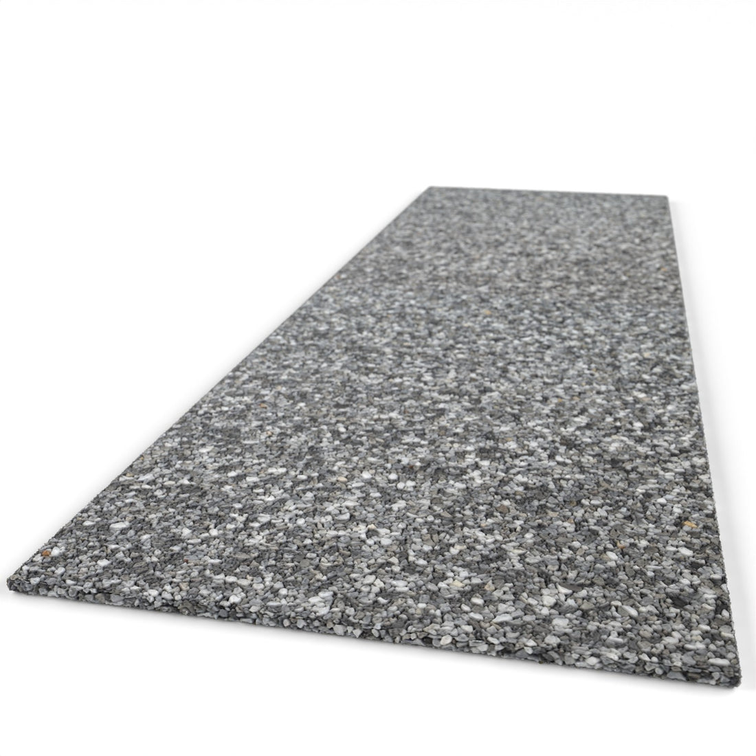 Steinteppich Trittstufe Marmor Tahiti für die Treppe mit den Maßen 100 cm x 30 cm. Die Trittstufe hat einen dunkelgrauen Farbton.