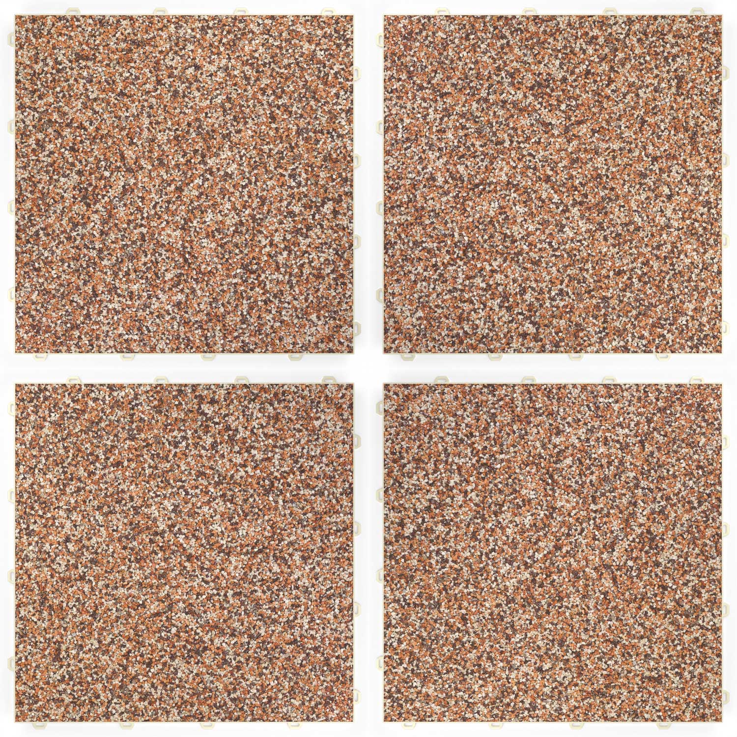 DRAINfloor Klick-Steinteppich 50×50 — Cappuccino (2×2 Elemente flach)