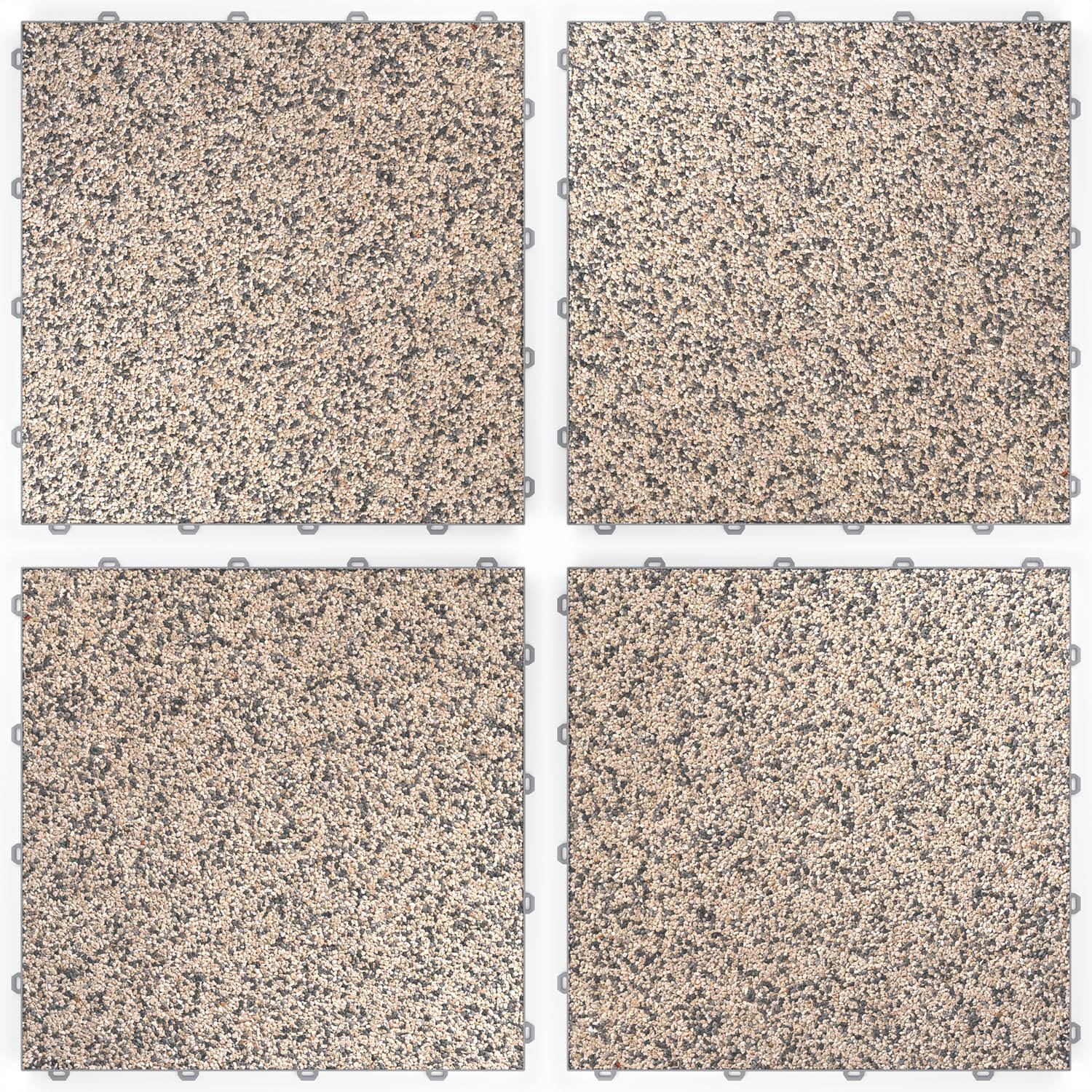 DRAINfloor Klick-Steinteppich 50×50 — Himalaya (2×2 Elemente flach)