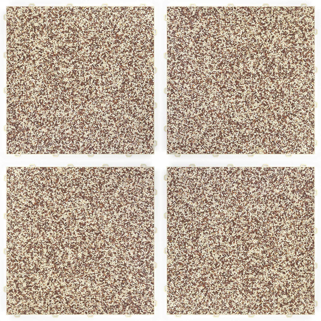 DRAINfloor Klick-Steinteppich 50×50 — Latte Macchiato (2×2 Elemente flach)