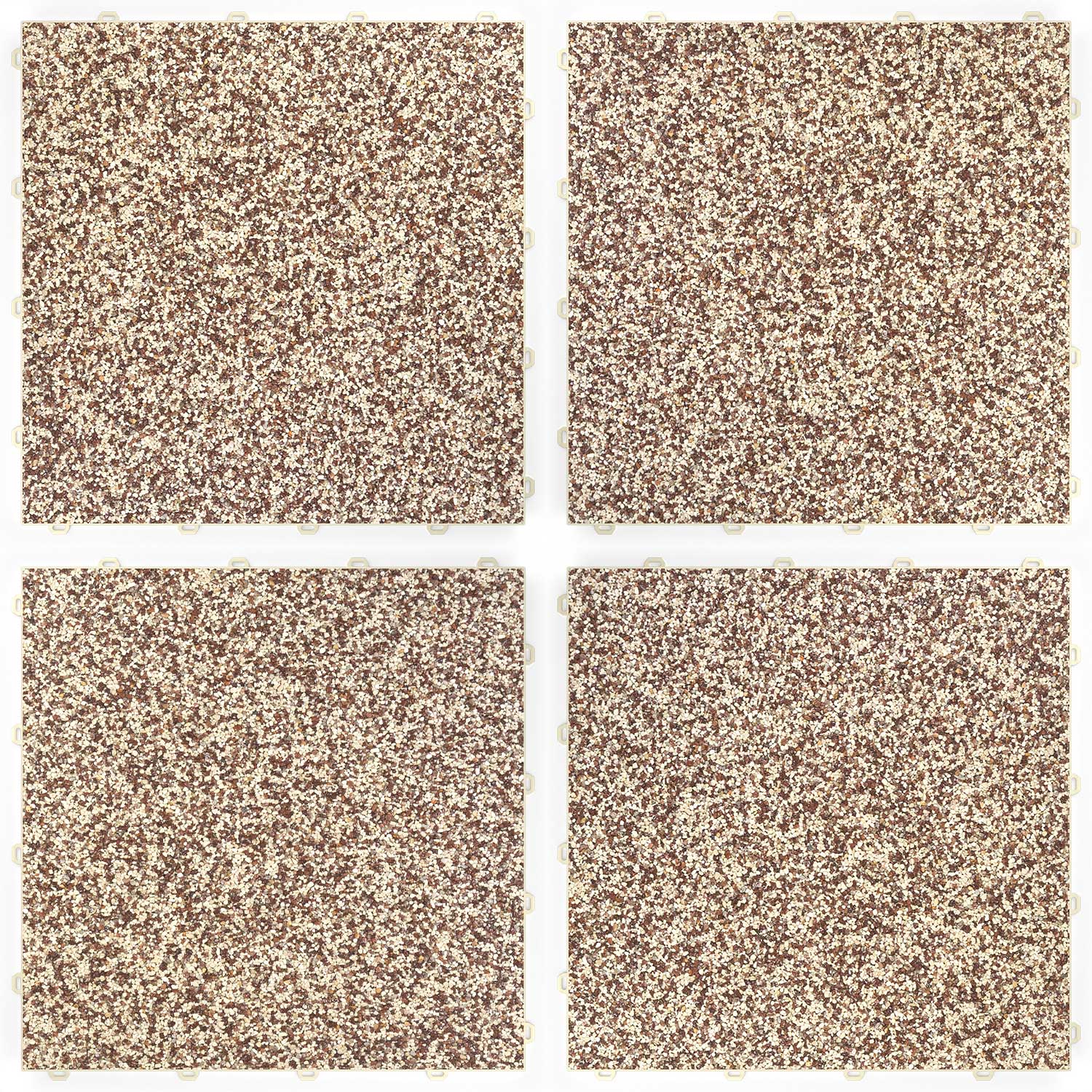 DRAINfloor Klick-Steinteppich 50×50 — Latte Macchiato (2×2 Elemente flach)