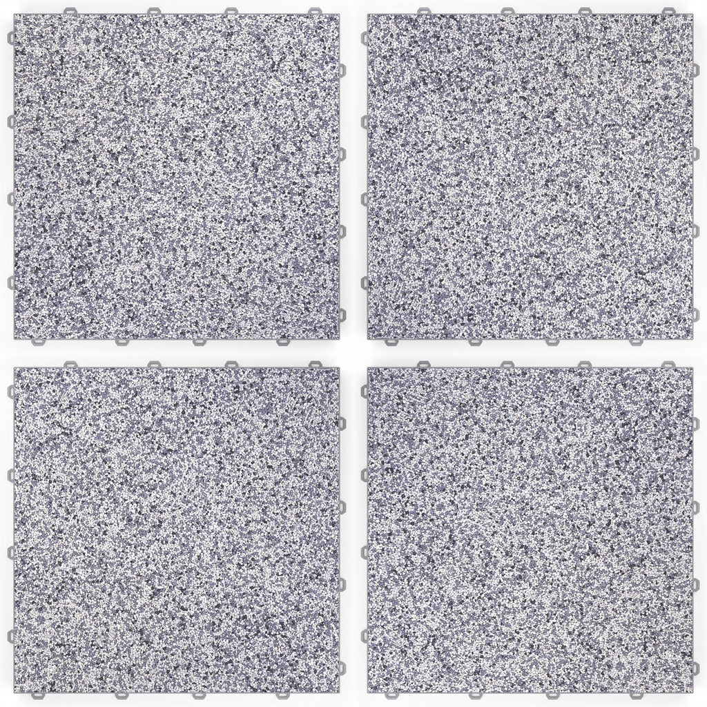 DRAINfloor Klick-Steinteppich 50×50 — Silber (2×2 Elemente flach)