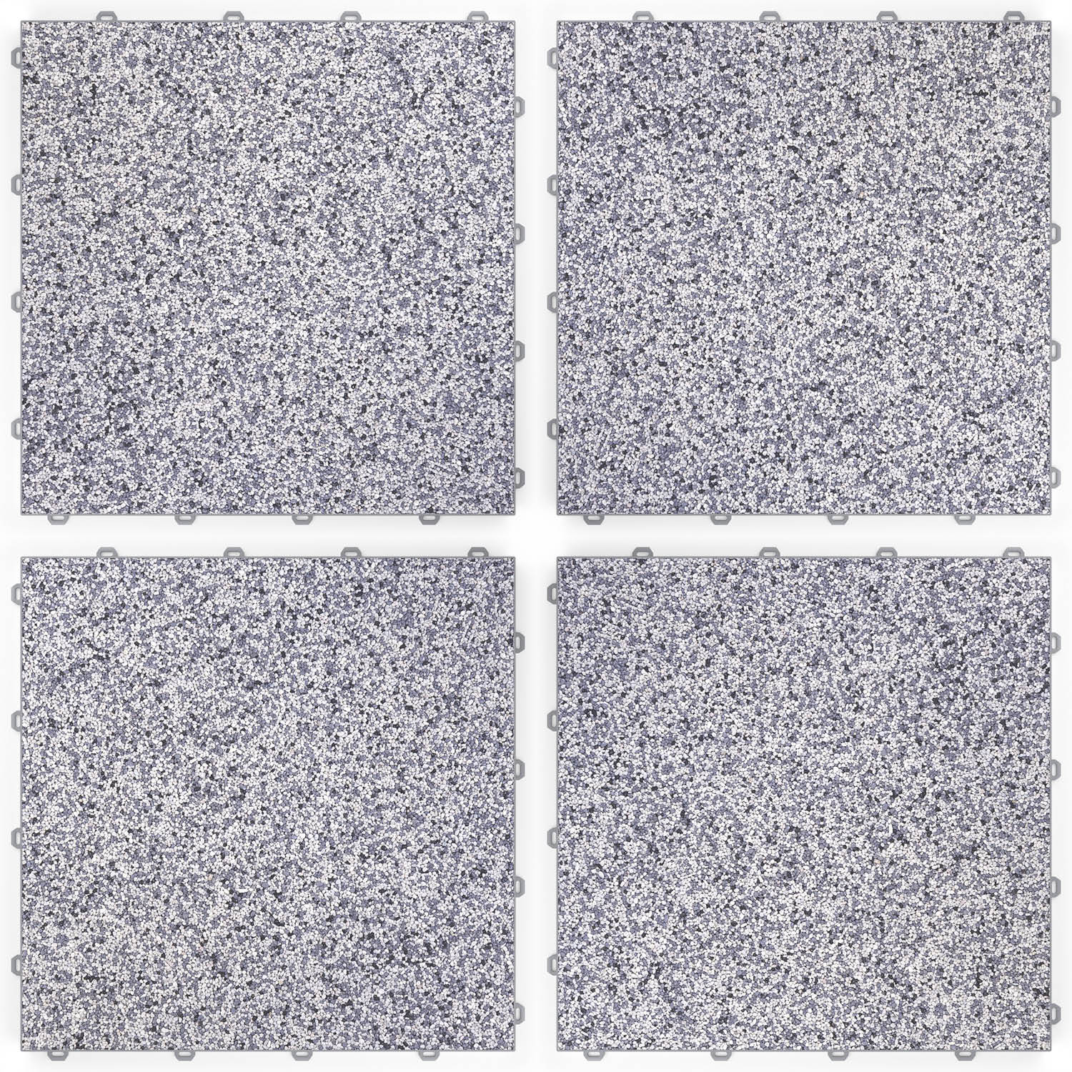 DRAINfloor Klick-Steinteppich 50×50 — Silber (2×2 Elemente flach)