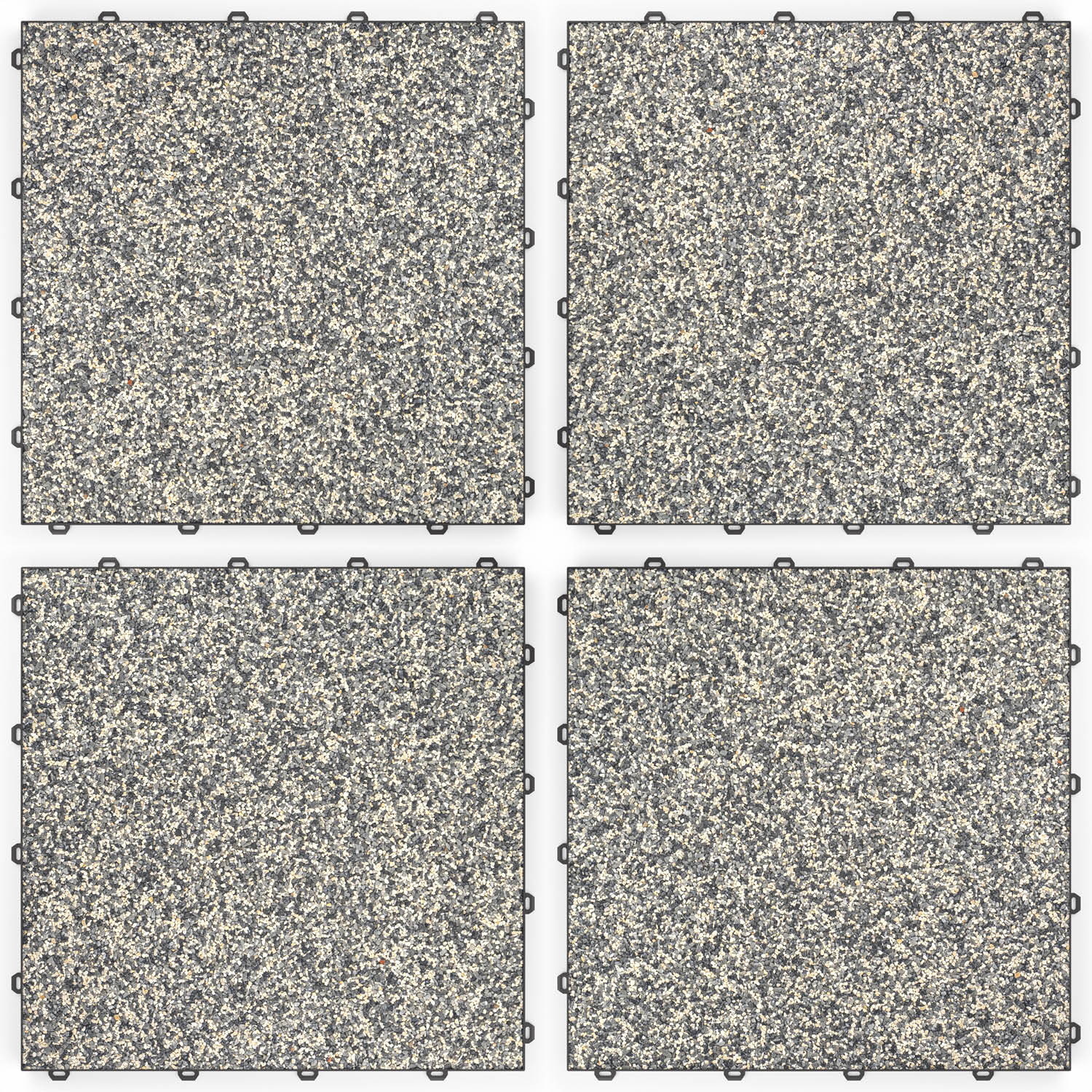DRAINfloor Klick-Steinteppich 50×50 — Winter Night (2×2 Elemente flach)
