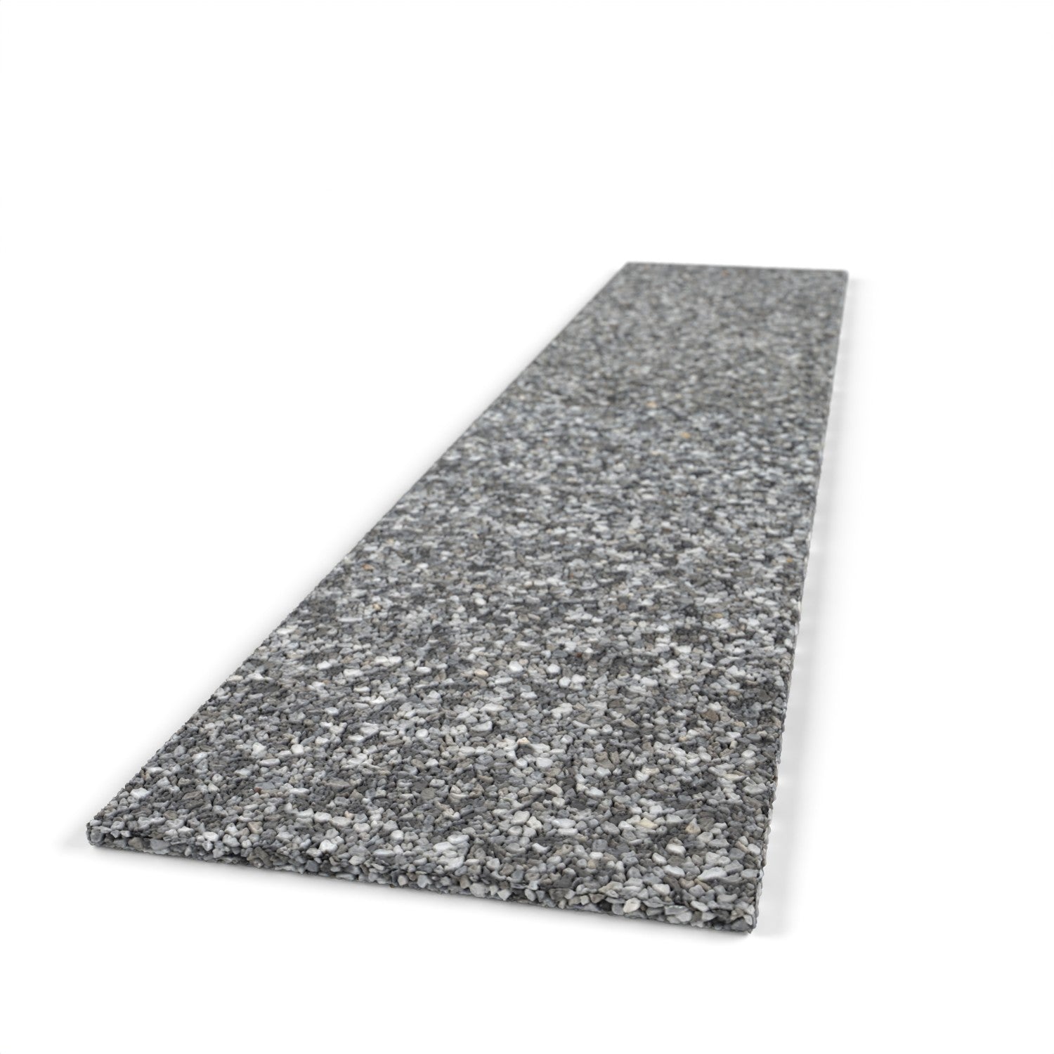 Steinteppich Stellstufe für die Treppe Marmor Tahiti mit den Maßen 100 cm x 20 cm. Die Stellstufe hat einen dunkelgrauen Farbton.