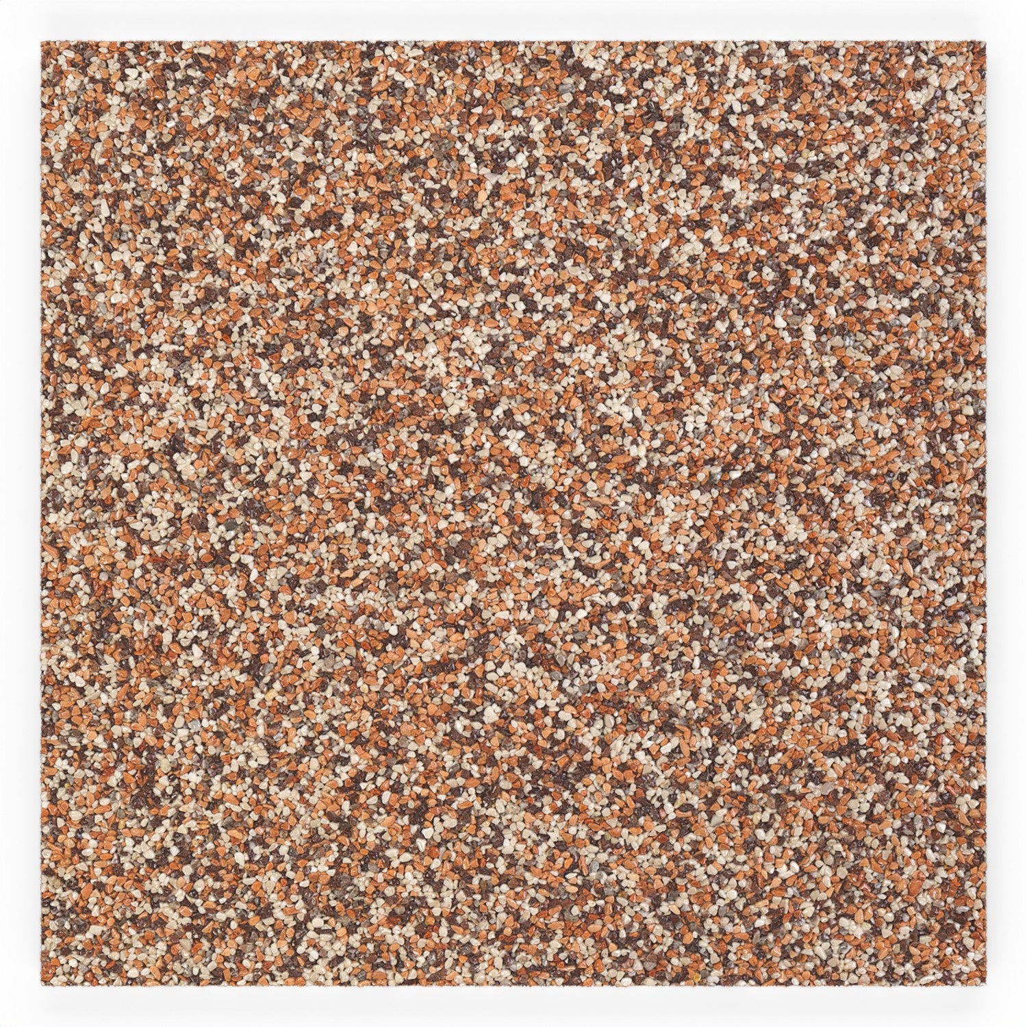 Steinteppich Fliese Marmor Cappuccino mit den Maßen 50 cm x 50 cm x 11 mm. Der Steinteppich hat einen hellroten Farbton. Die Steinteppich Fliese sieht man in der Vogelperspektive.