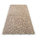 Klick Steinteppich Treppenelement Marmor Latte Macchiato DRAINfloor mit den Maßen 100 cm x 50 cm x 11 mm. Der Steinteppich hat einen rot-beigen Farbton und einen Rahmen in der Farbe Beige.