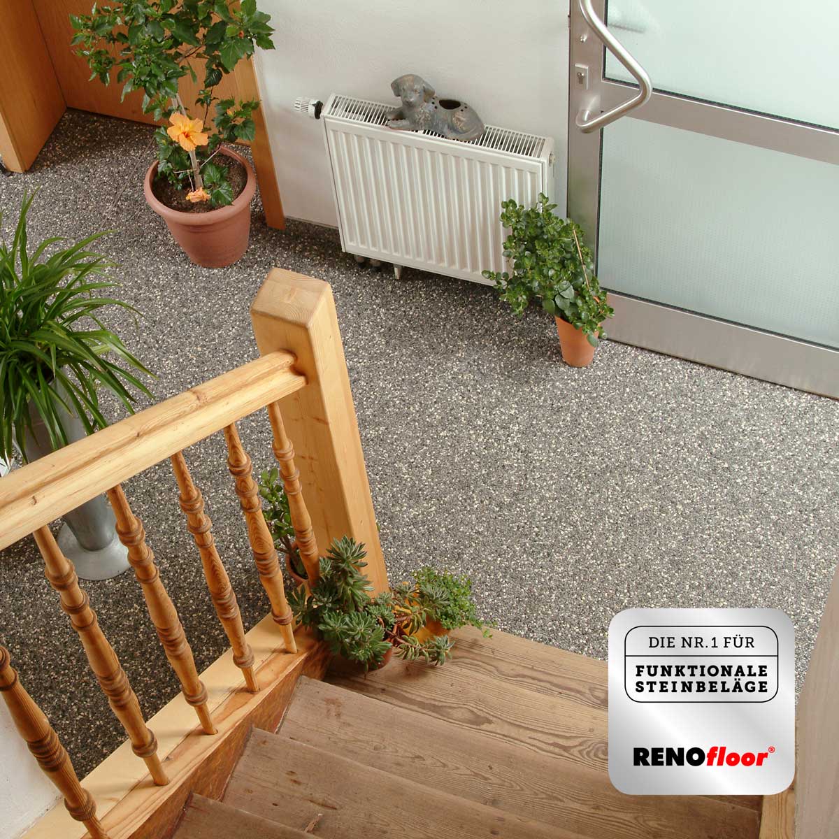 RENOfloor Steinteppich Wohnraum-Projekt — Kundenreferenz