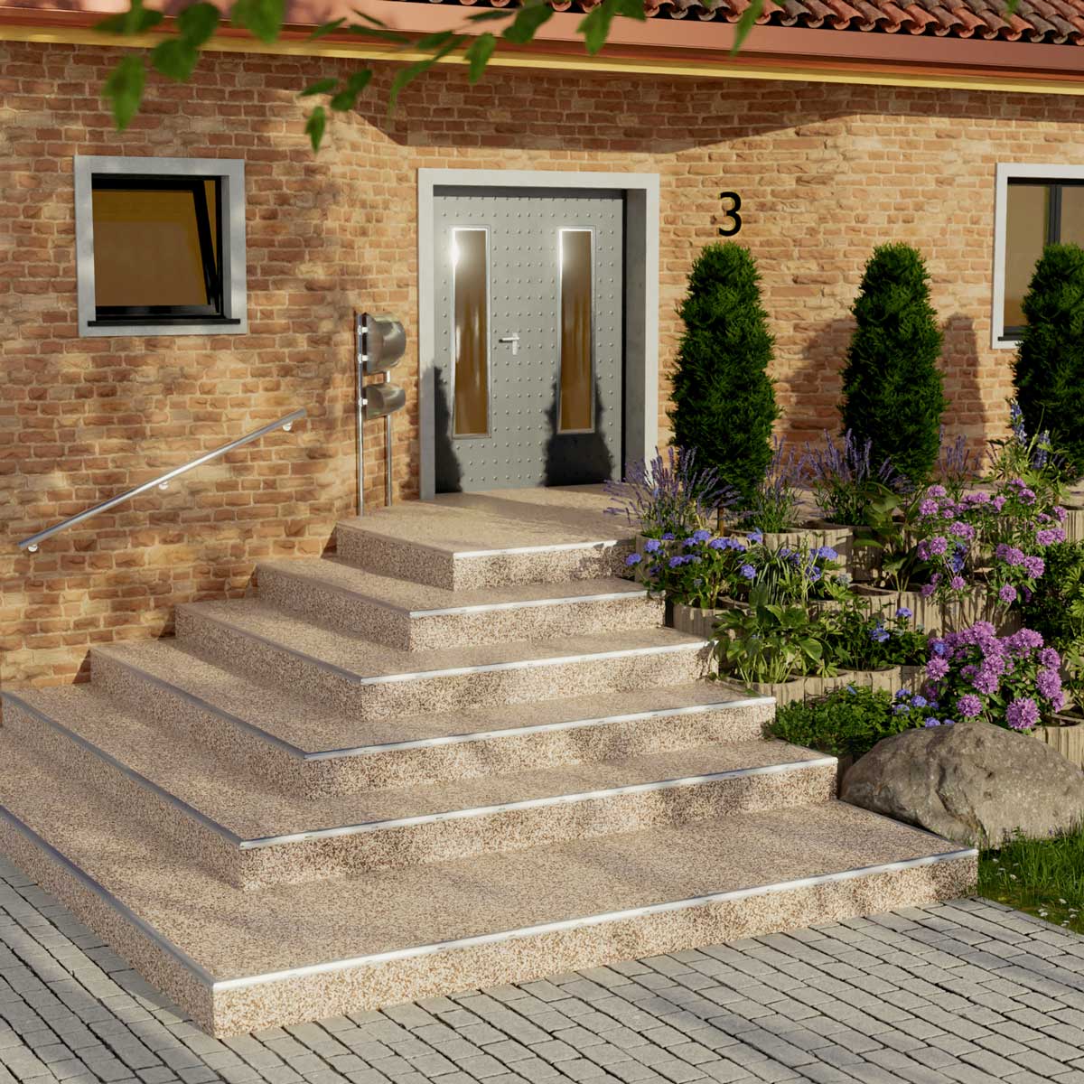 RENOfloor Steinteppich Treppe-Projekt — Kundenreferenz