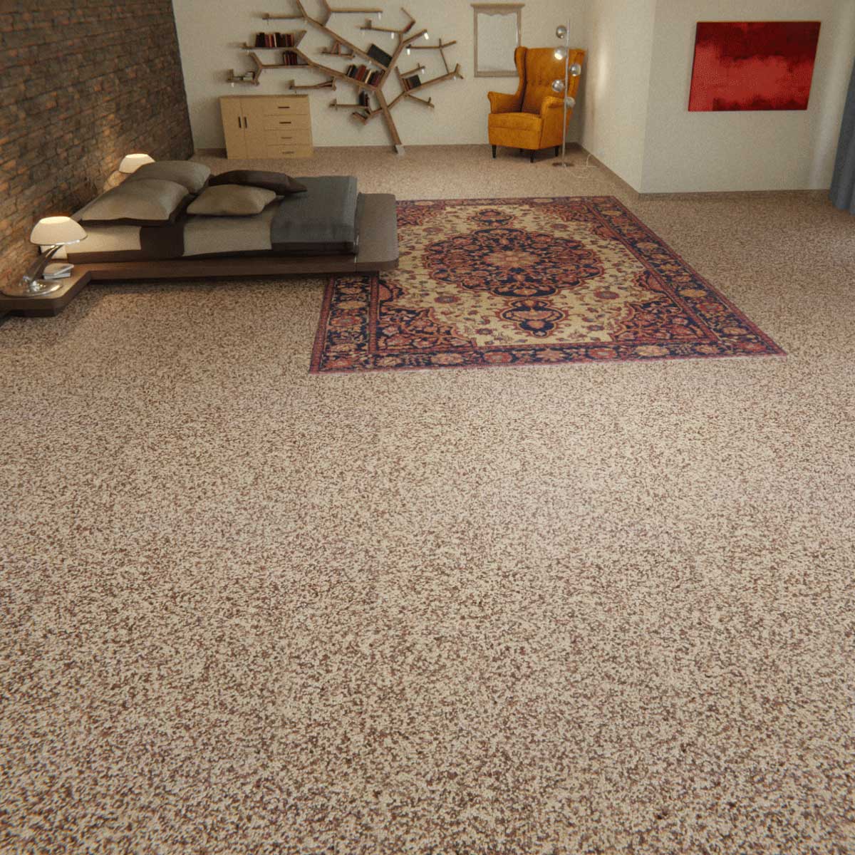 RENOfloor Steinteppich Wohnraum-Projekt — Kundenreferenz