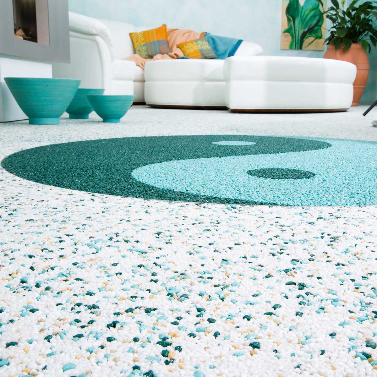 RENOfloor Steinteppich Wohnraum-Projekt — Kundenreferenz