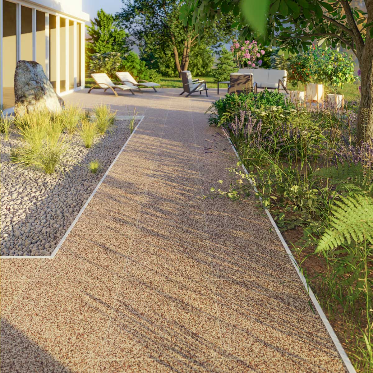 RENOfloor Steinteppich Terrasse-Projekt — Kundenreferenz