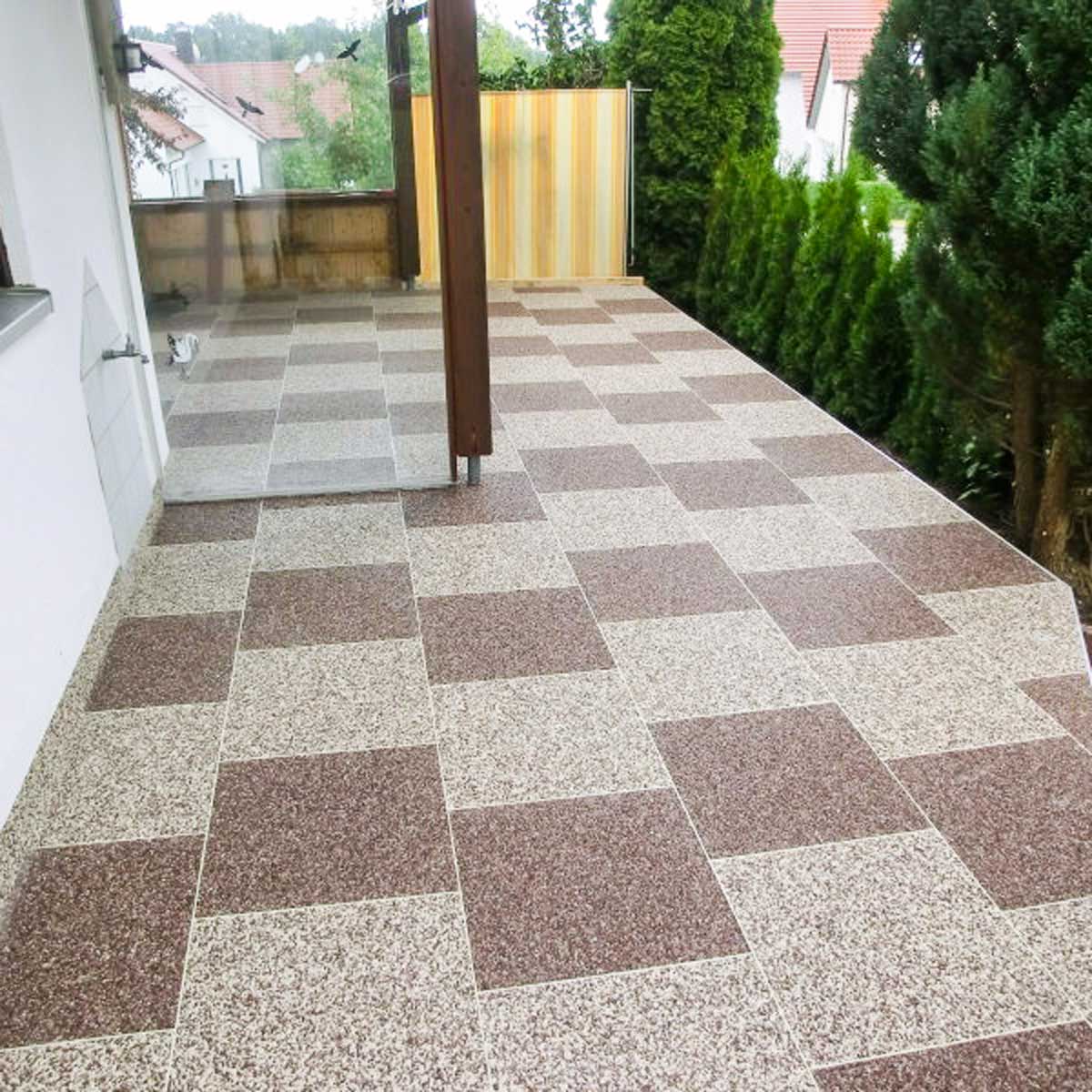 RENOfloor Steinteppich Terrasse-Projekt — Kundenreferenz