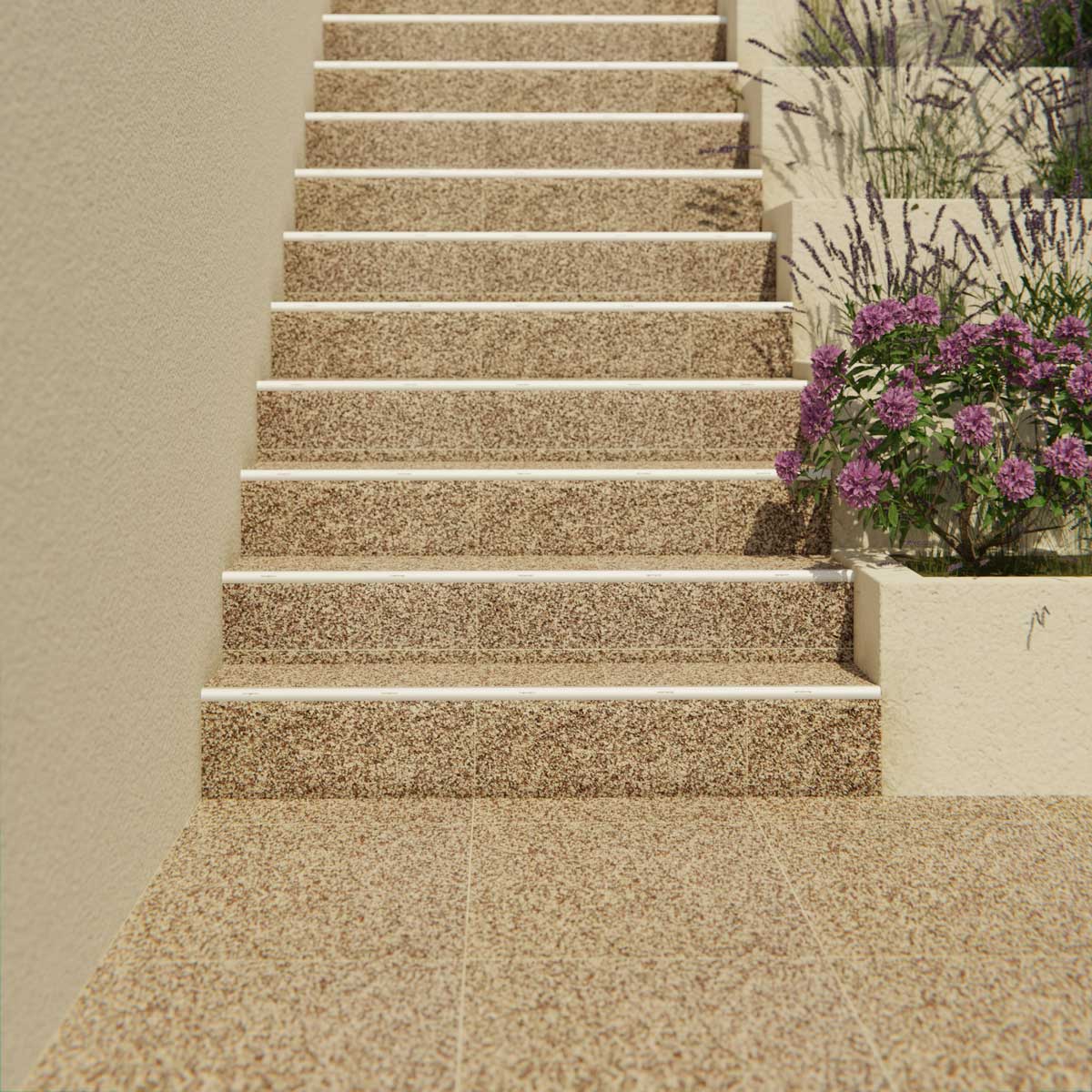 RENOfloor Steinteppich Treppe-Projekt — Kundenreferenz