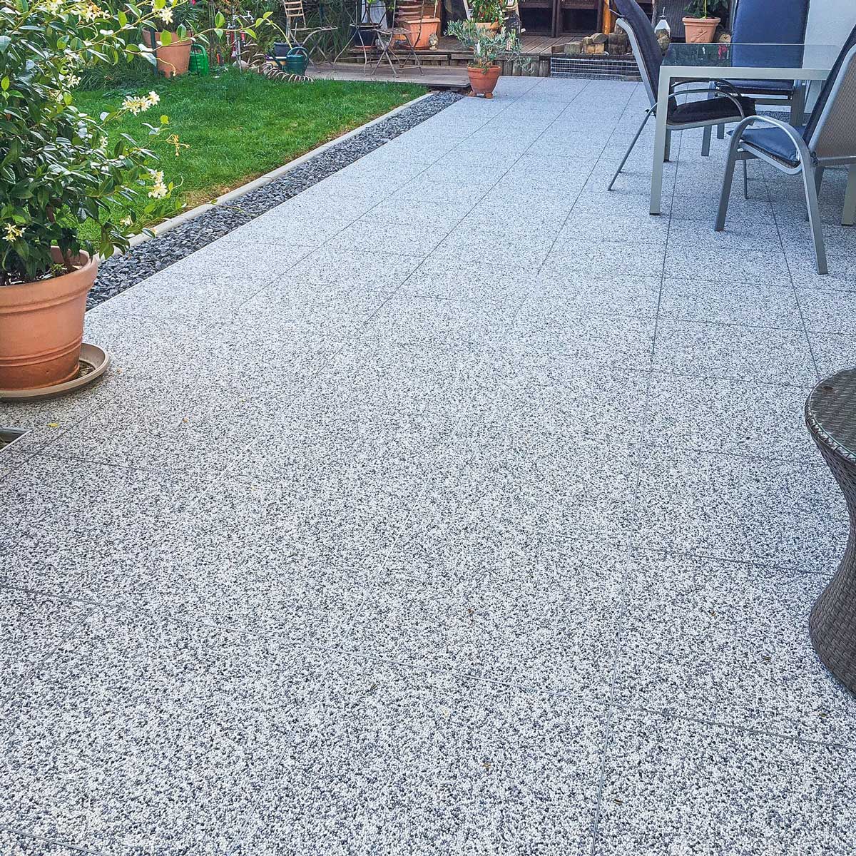 RENOfloor Steinteppich Terrasse-Projekt — Kundenreferenz