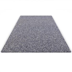 Steinteppich Stufenelement für die Treppe Quarz "Zink" mit den Maßen 100 cm x 50 cm. Die Stellstufe hat einen grau-schwarzen Farbton.