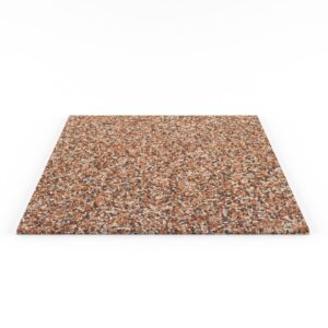 Steinteppich Fliese Marmor Cappuccino mit den Maßen 50 cm x 50 cm x 11 mm. Der Steinteppich hat einen hellroten Farbton. Die Steinteppich Fliese sieht man in der frontalen Ansicht.