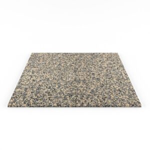 Steinteppich Fliese Marmor Ibiza mit den Maßen 50 cm x 50 cm x 11 mm. Der Steinteppich hat einen dunkelbeigen-grauen Farbton. Die Steinteppich Fliese sieht man in der frontalen Ansicht.