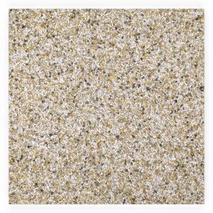 Steinteppich Fliese Quarz "Sand" mit den Maßen 50 cm x 50 cm x 11 mm. Der Steinteppich hat einen gelb-weißen Farbton. Die Steinteppich Fliese sieht man in der Vogelperspektive.