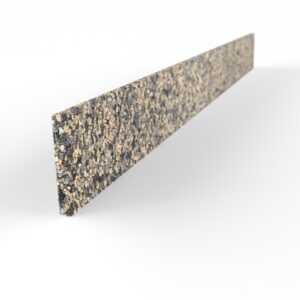 Konisches Steinteppich Sockelement Marmor Ibiza mit den Maßen 100 cm x 10 cm. Das Sockelelement hat einen dunkelbeigen-grauen Farbton.